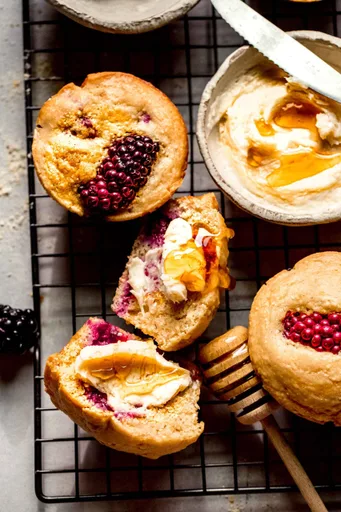 Blackberry Cornbread Muffins