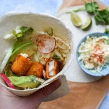 Fish Finger Taco Wraps with Lime Coleslaw