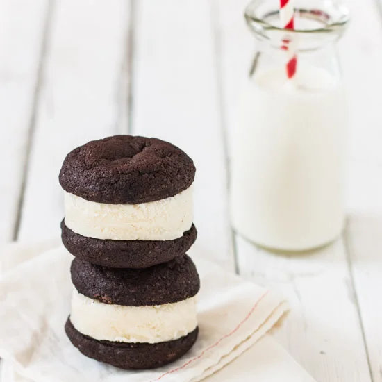 Chocolate Cookie Ice Cream Sandwiches