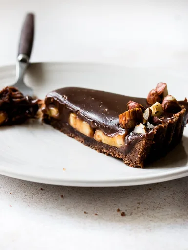 Tarta de chocolate y plátano con Nutella