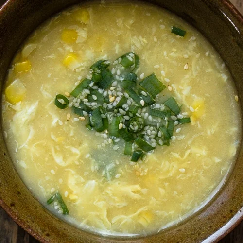 Miso Egg Drop Soup with Corn