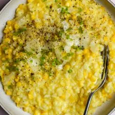 Risotto cremoso de maíz