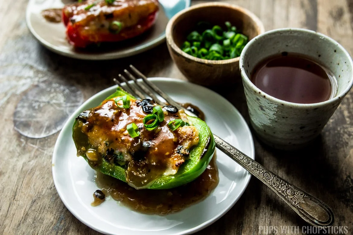 Chinese Stuffed Peppers (Dim Sum Style - 2 ways!)