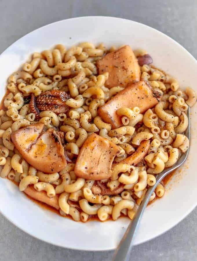 Greek Cuttlefish Stew With Macaroni