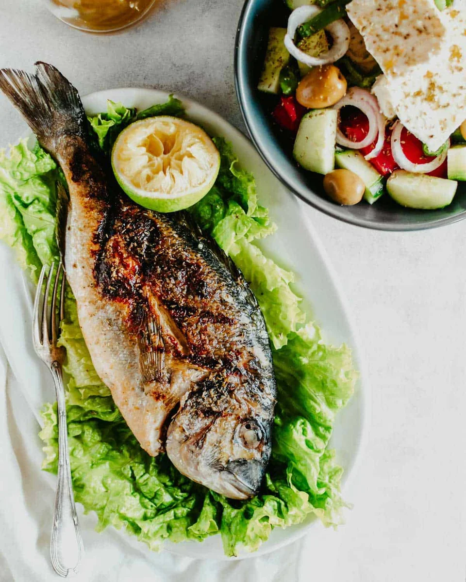 Grilled Sea Bream (on charcoal, gas grill + grill pan)