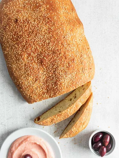 Lagana - Greek Flatbread With Sesame