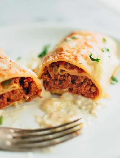 Canelones griegos rellenos a la boloñesa (desde cero)