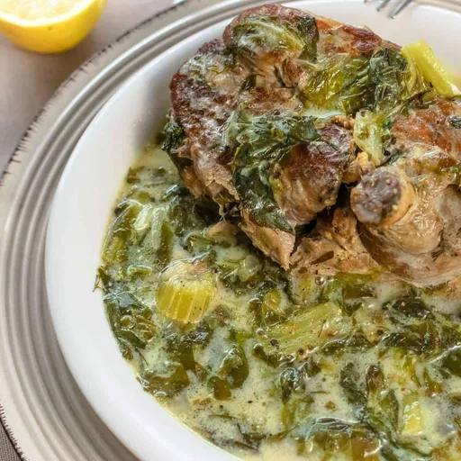 Greek Lamb Stew With Egg Lemon Sauce (Arnaki Fricassee)