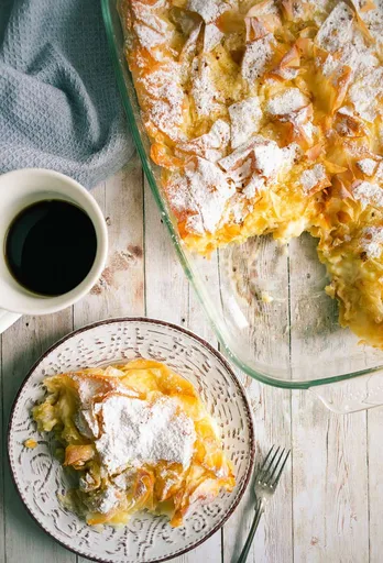 Bougatsa - Crispy Filo Pastry Filled With Warm Custard Cream