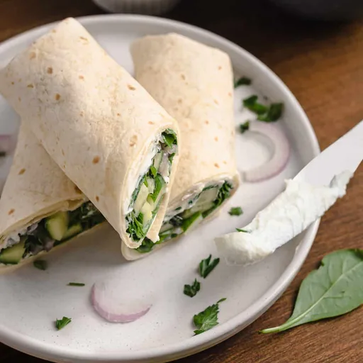 Wraps saludables de espinacas y feta