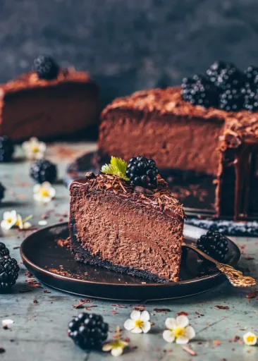 Vegan Baked Chocolate Cheesecake