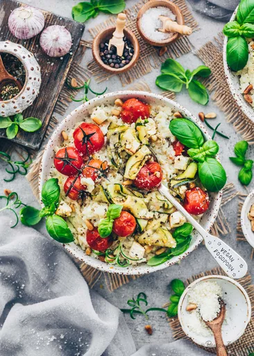 Risotto con verduras mediterráneas (receta italiana)