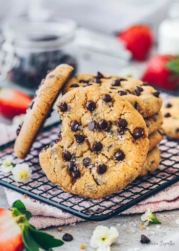 Galletas con pepitas de chocolate y versión en sartén