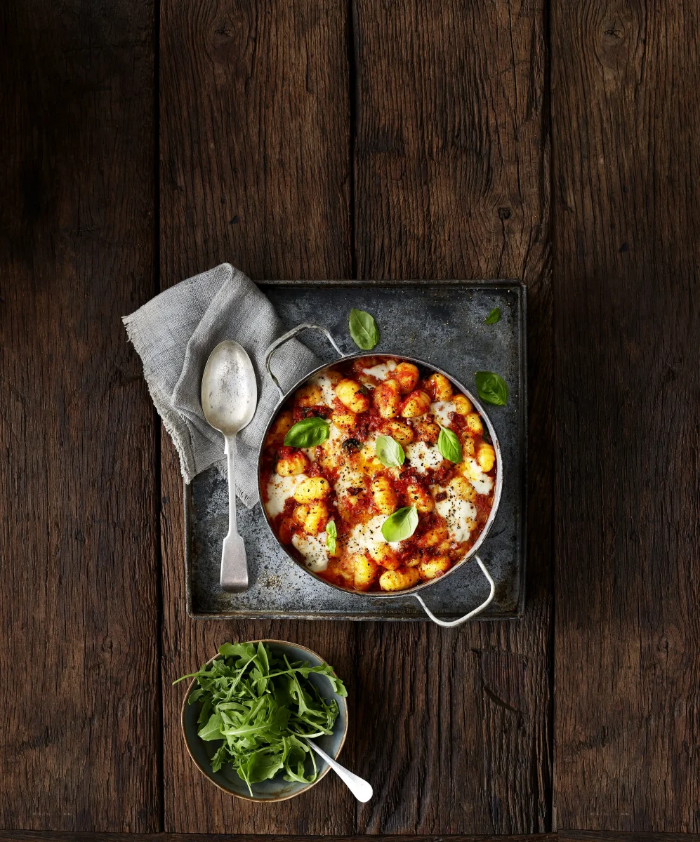Zapečené gnocchi s chorizem a mozzarellou