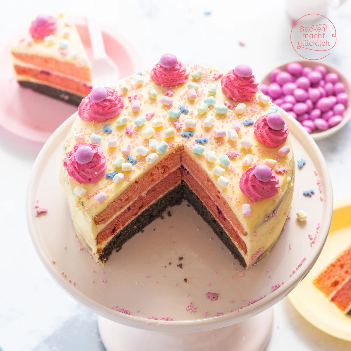 Rosa Buttercremetorte