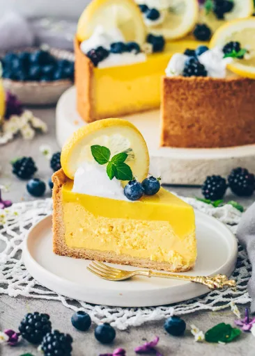 Tarta de queso vegana de limón