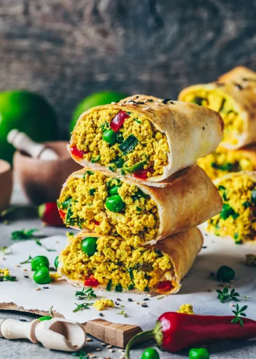 Vegan Egg Salad Breakfast Burritos