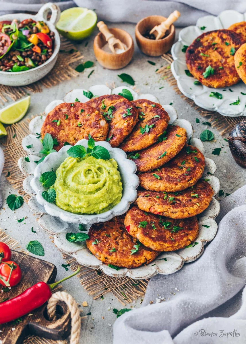 Linsenbratlinge (einfach, gesund, proteinreich, vegan)