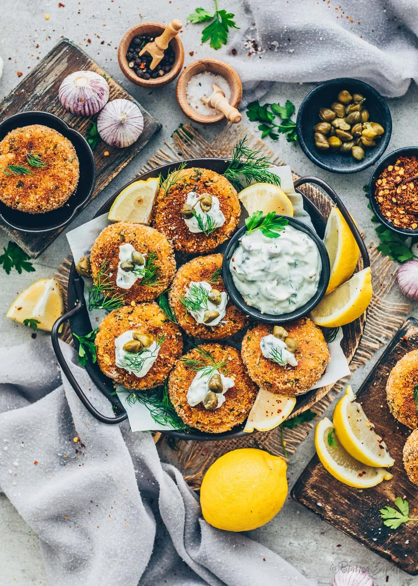 Vegane Fischfrikadellen aus Gemüse (Veggie Bratlinge)