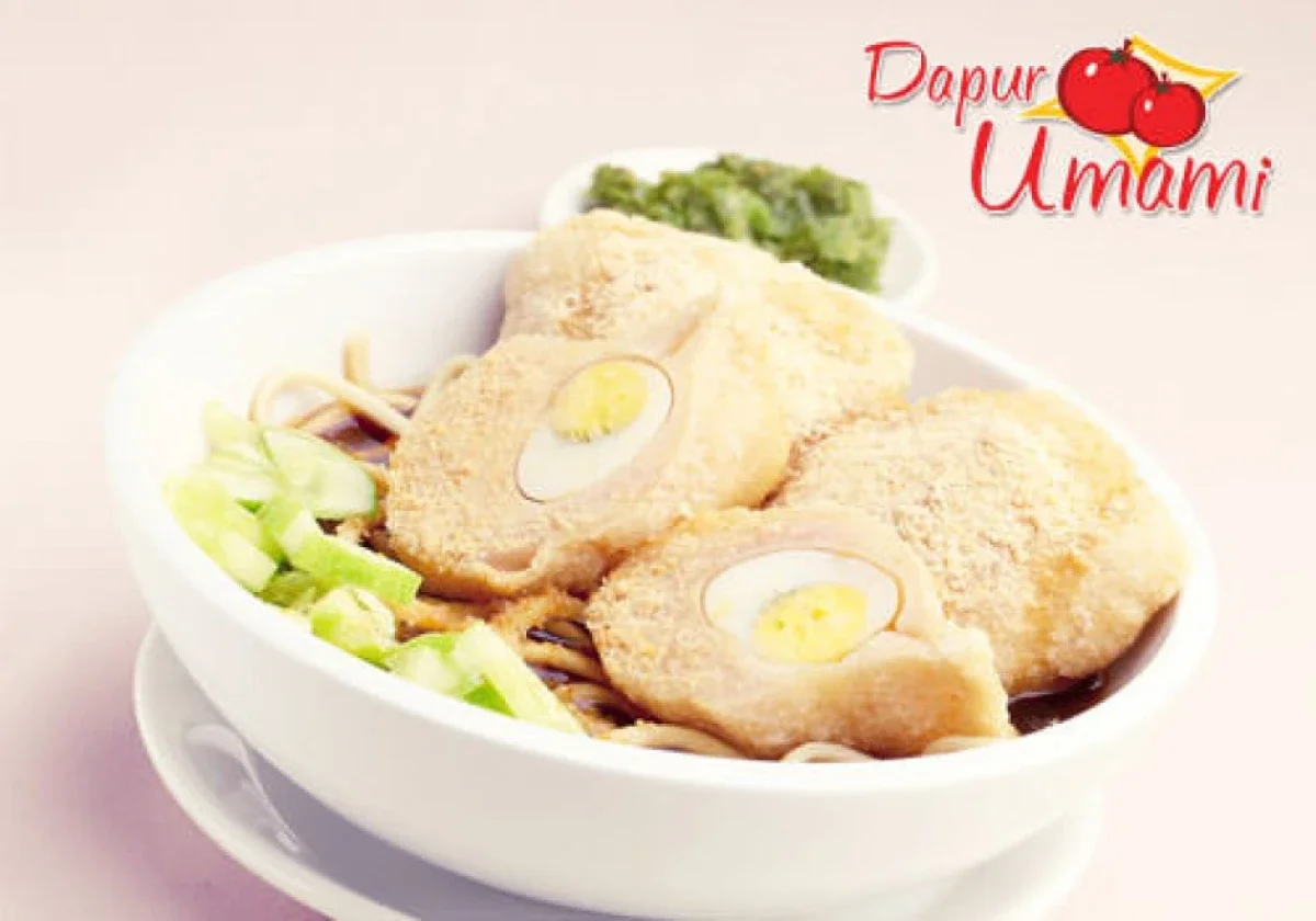 Pempek with quail eggs