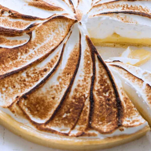 Tarta de limón con merengue sobre masa quebrada