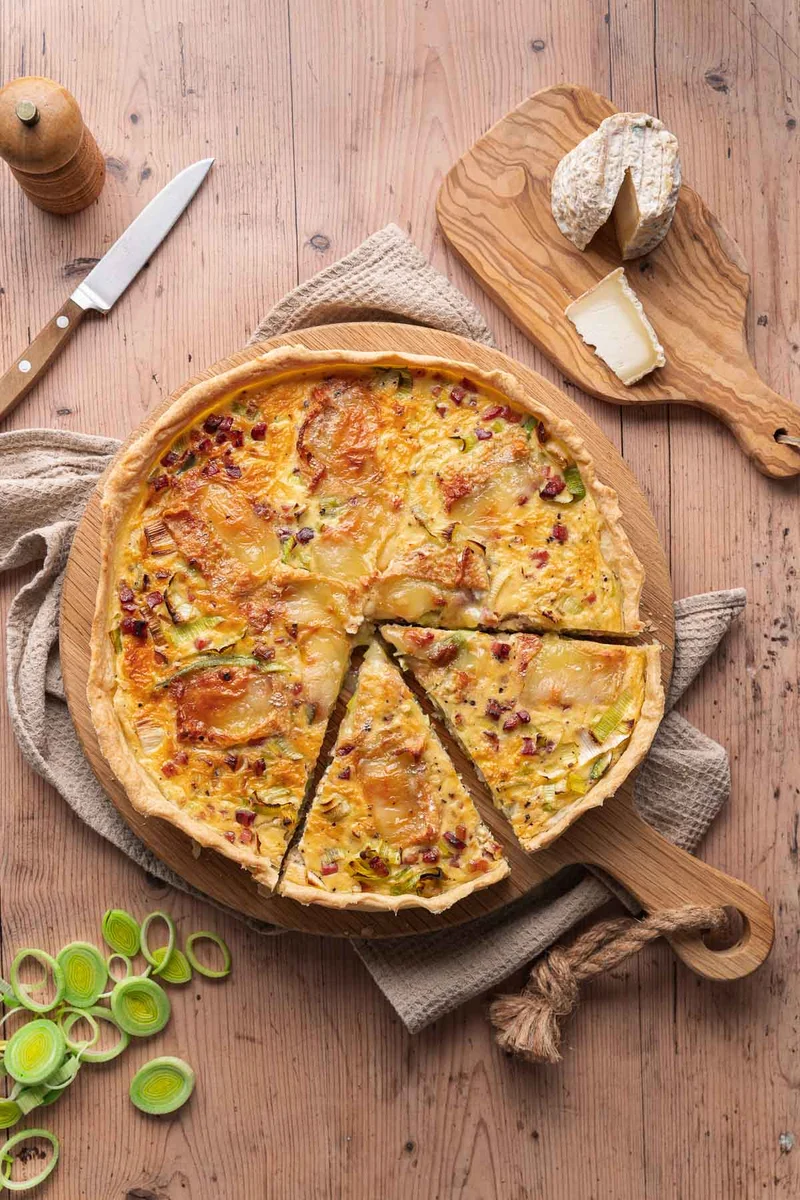 Quiche aux Poireaux, Chèvre et Lardons