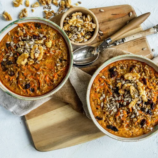 Baked barley porridge with carrot