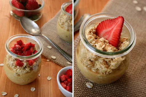 Avena nocturna con zumo de naranja y vainilla