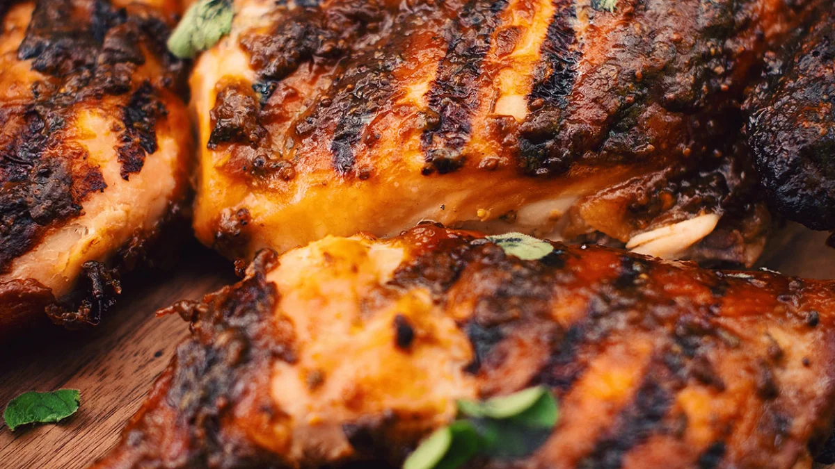 Smoked spatchcock chicken with maple, mustard and oregano