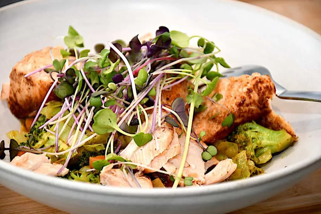 Salmon with caramelised cabbage