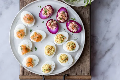 Huevos rellenos de salmón