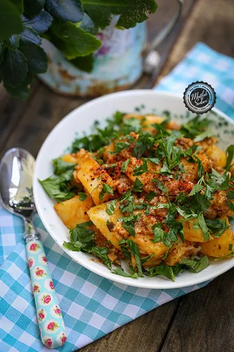 Patatas con Relleno Sobrante de Pimientos Rellenos de Carne