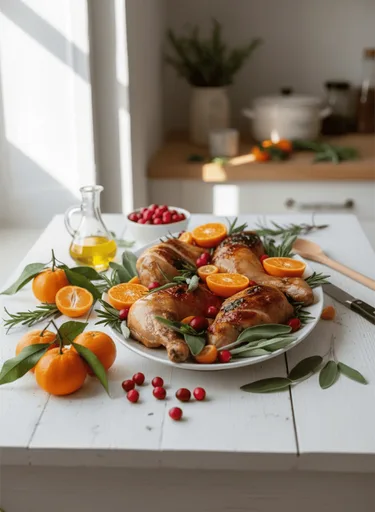 Pollo a la clementina de Córcega