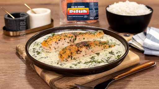 Salmón con salsa blanca y espinacas | Receta en video