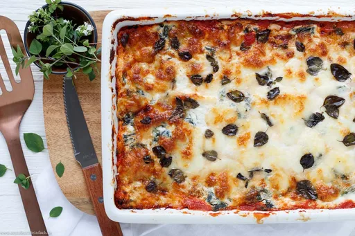 Lasaña rápida de raviolis con ricotta y espinacas