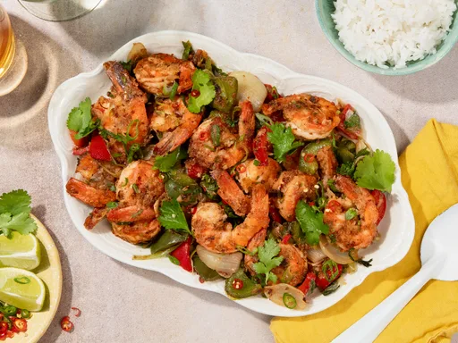 Langostinos a la sal y pimienta