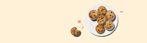 Muffins de plátano y pepitas de chocolate