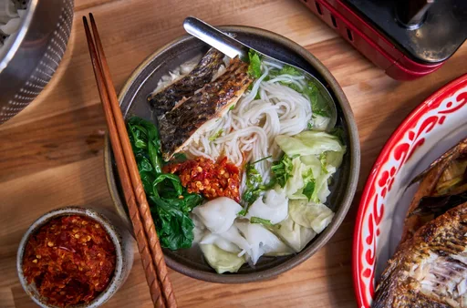 Lao Ginger Noodle Soup | Khao Poon Jeow King