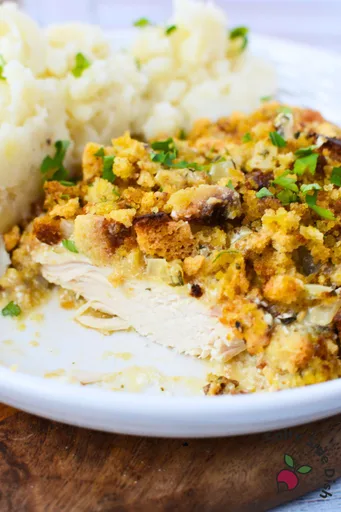 Pollo con relleno en cocción lenta