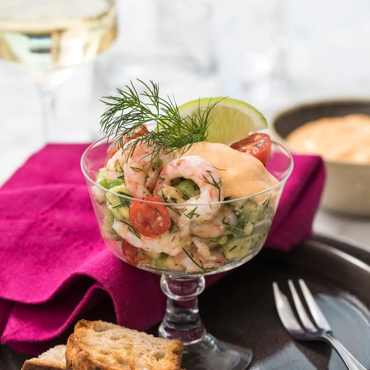 Prawn cocktail with sriracha mayonnaise