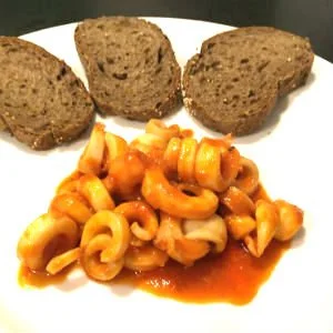 Calamari Stew with Tomatoes and Garlic Bruschetta Recipe
