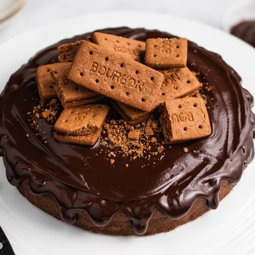 Pastel de bizcochos Bourbon con chocolate de 4 ingredientes