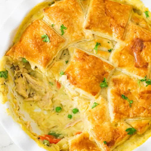 Pastel de pavo con hojaldre y sobras