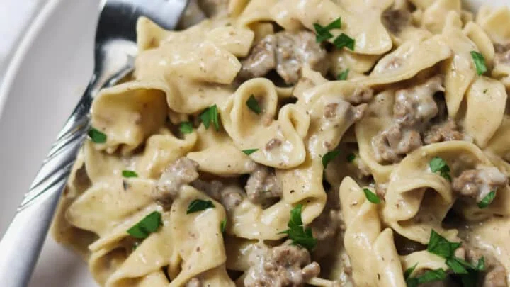Instant Pot Ground Beef Stroganoff