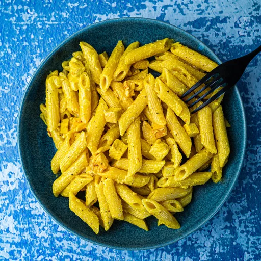 Vegan Pasta Carbonara with Smoked Tofu