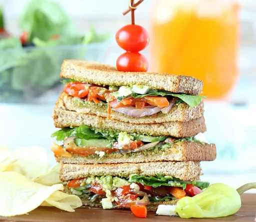 Sauteed Summer Veggie Sandwiches with Pesto