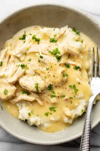Easy 3-Ingredient Shredded Chicken and Gravy