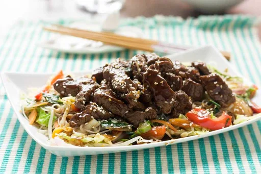 10-minute hoi sin beef and noodles