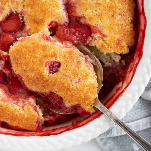 Strawberry Rhubarb Pudding Cake