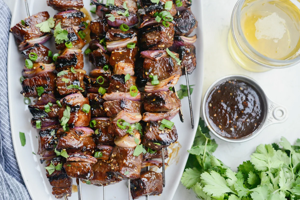 Grilled Sticky Sesame Steak Skewers